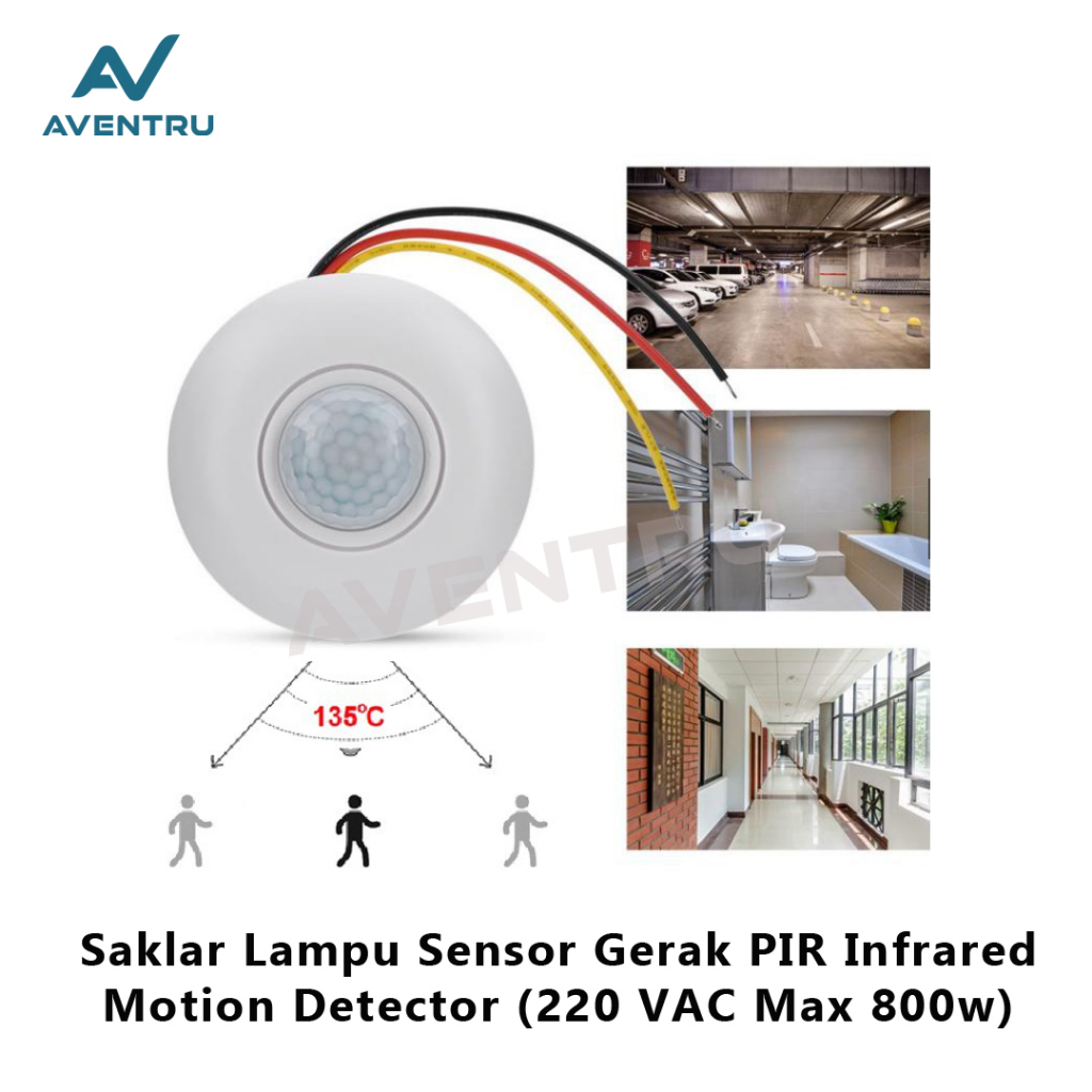 Saklar Lampu Sensor Gerak Pir switch Otomatis Motion Detector Plafon