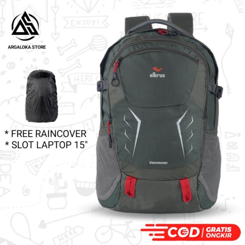 Tas Ransel Pria Punggung Backpack Laptop Cowok Kerja Kuliah Sekolah 59% 25 Liter Free Bag Cover 19 BACKPACK