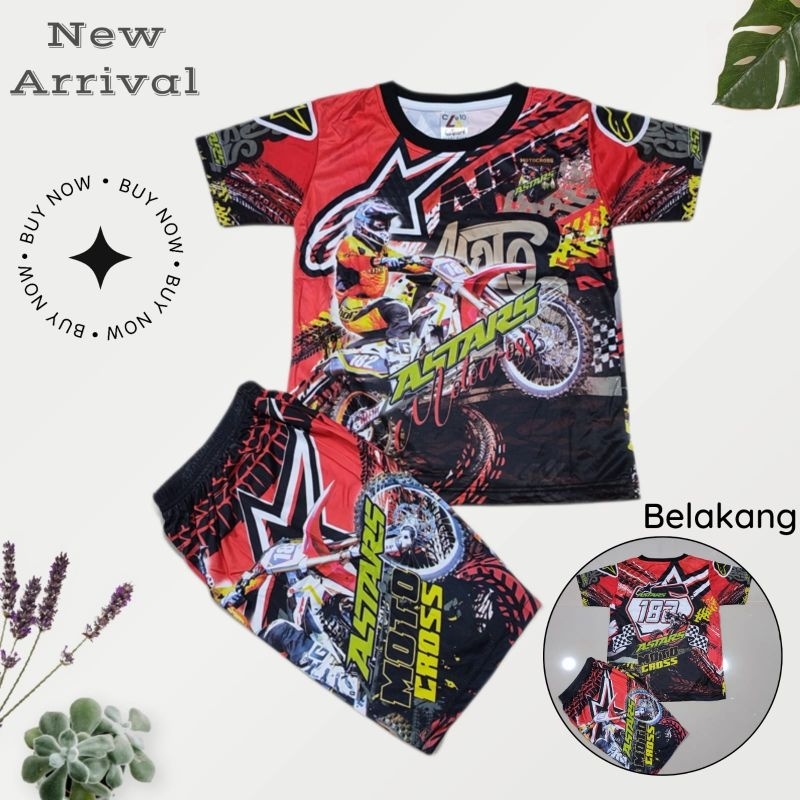 stelan baju anak laki laki baju cross baju balap anak/ stelan sepeda gunung
