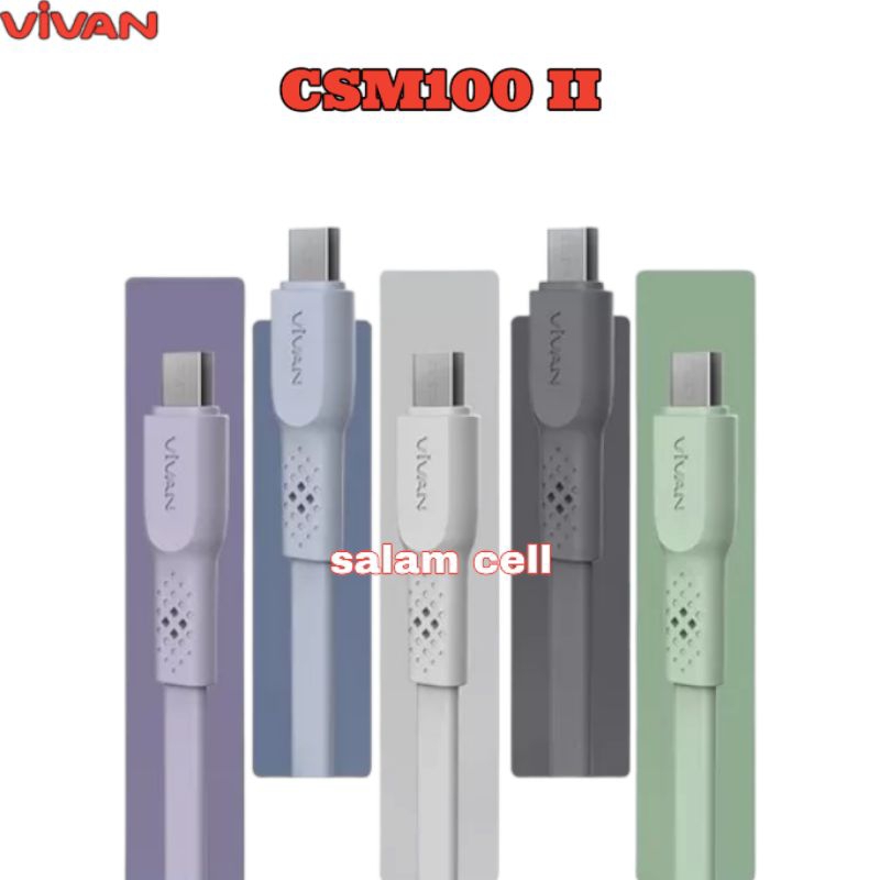 Kabel Data Micro USB VIVAN CSM100 II 2,4A 100cm Original Garansi Resmi