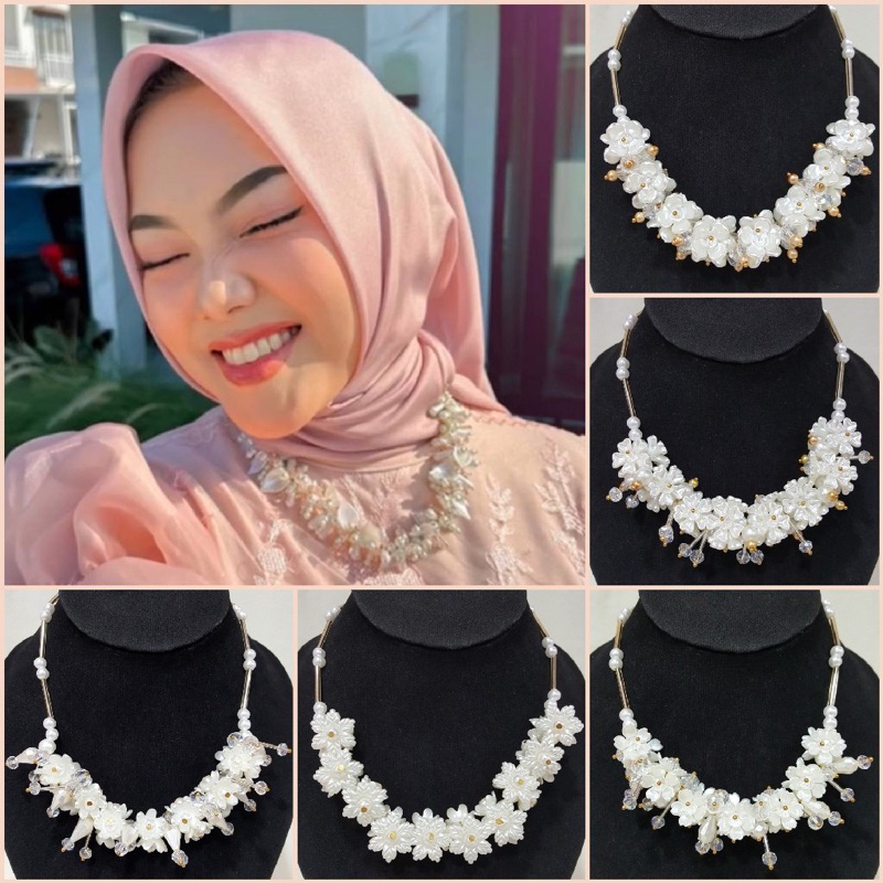 CRYSTAL BEADS NECKLACE / KALUNG DAILY HIJAB FASHION / KALUNG MUTIARA / KALUNG MANIK MANIK / KALUNG HIJAB / KALUNG NON HIJAB / KALUNG KRISTAL