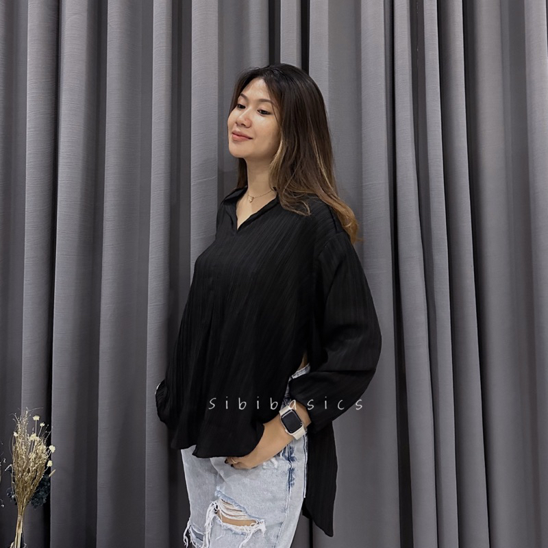 SIBIBASICS - Blouse Wanita Lady Crush Premium Jumbo LD 120 Korean Style Kemeja Oversize Kekinian