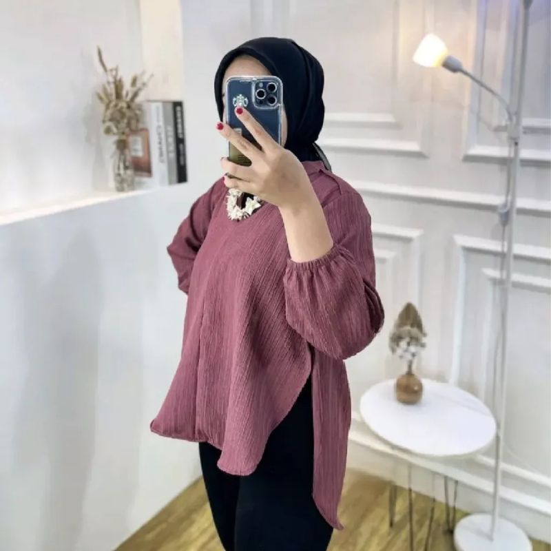 Blouse Wanita Korea Ladycrush Kemeja Outer Livia