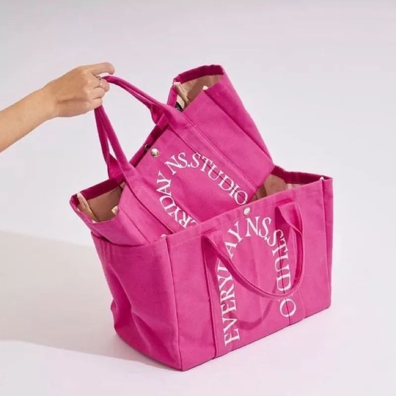 Tas NS Studio Summer Tote Pink Peony Size Normal Ori Bangkok