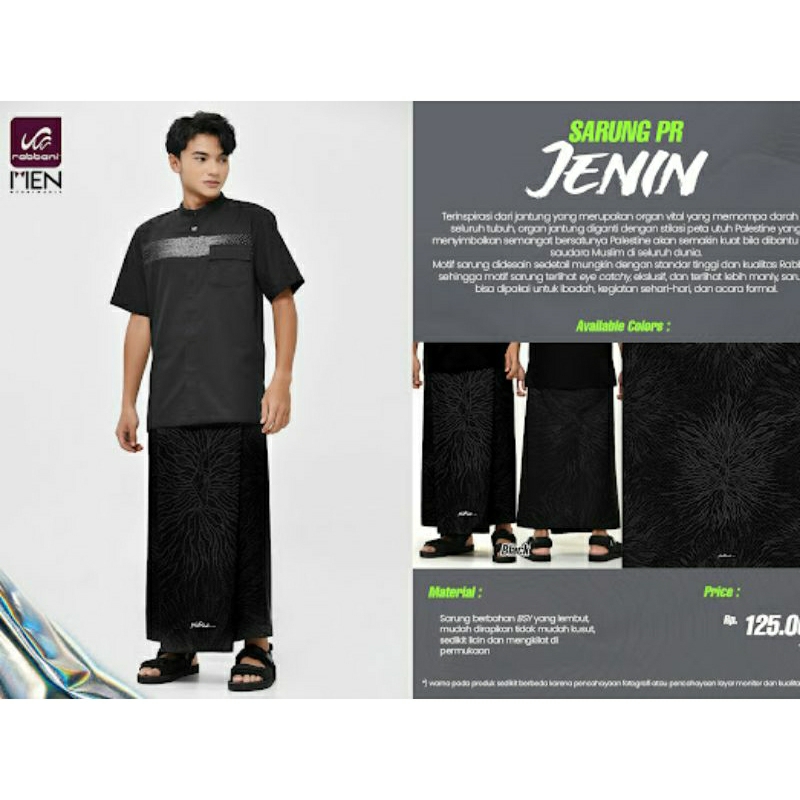 Sarung Jenin Rabbani - Sarung Rabbani Terbaru - Sarung Hitam Rabbani - Sarung Rabbani Palestine Terb