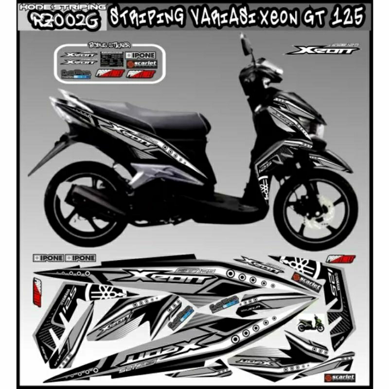 Bisa COD Striping xeon gt 125 stiker variasi yamaha Xeon fi Decal custom xeon gt 125 aksesoris motor