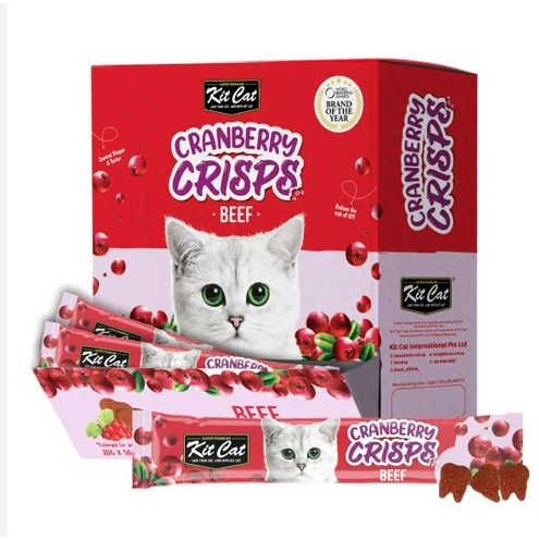 KIT CAT CRISPS 20GR Cranberry - Snack Kucing Gigi Sehat Cemilan Jajan Dental Bersihkan Karang Gigi