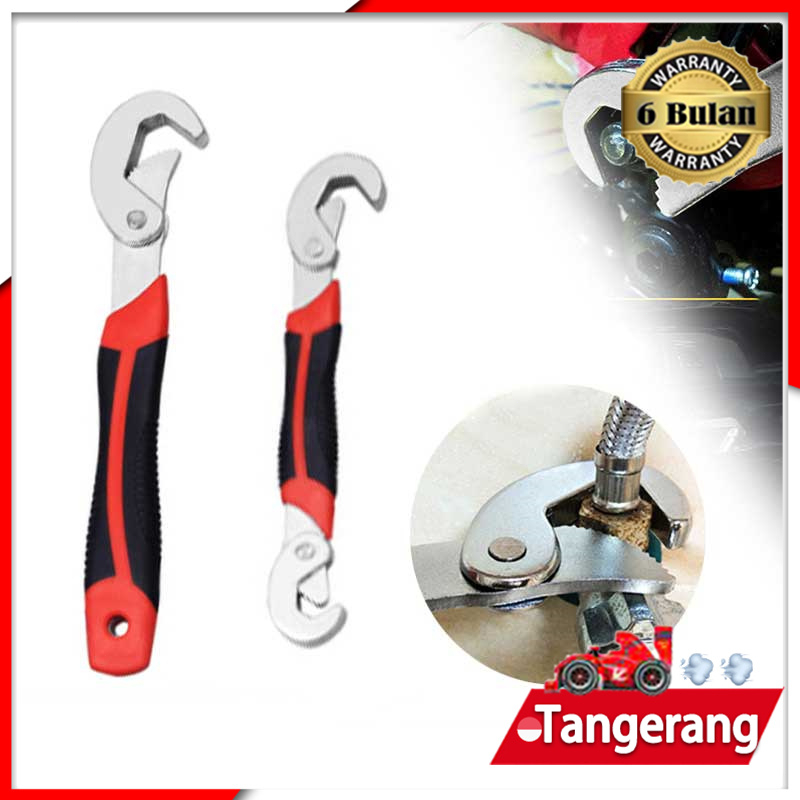 2pc Snap N Grip Kunci Inggris Kunci Pas Ring Set Universal Wrench Set