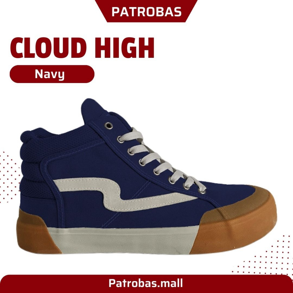 Patrobas Cloud High Navy Original Sepatu Petrobas Biru Navy