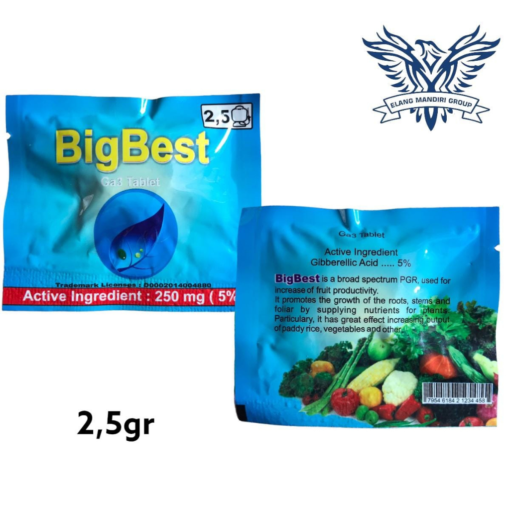 BIGBEST 5 gram Giberelin BIG BEST ZPT GA3 Pembesar Umbi Bawang, Pembesar Buah, Bulir Padi, dll Gibgro