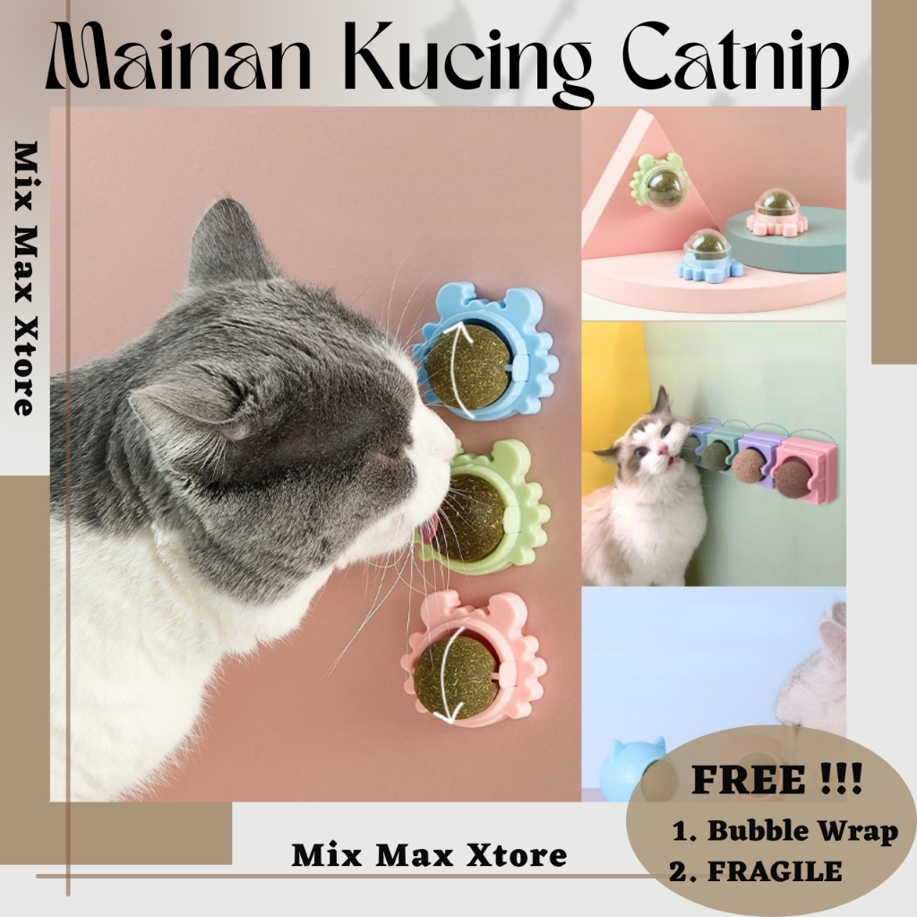 Mainan Cakaran Kucing Bola Aroma Catnip Scratcher Ball - Blue