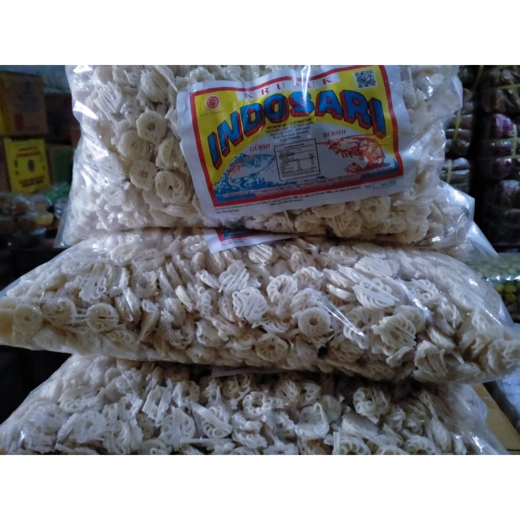 [Bal] Kerupuk Krupuk Indosari Kepang warna / Mawar Warna 5 kg - KEPNUS / MNUS / KNUS/MPNUS