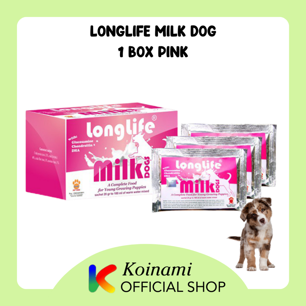 LONGLIFE MILK DOG @ 1 box PINK / raid all / susu  anjing  / PETSHOP