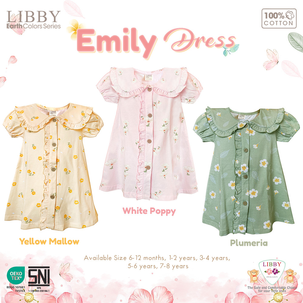 Libby Emily Dress Anak Perempuan 6 Bulan - 8 Tahun