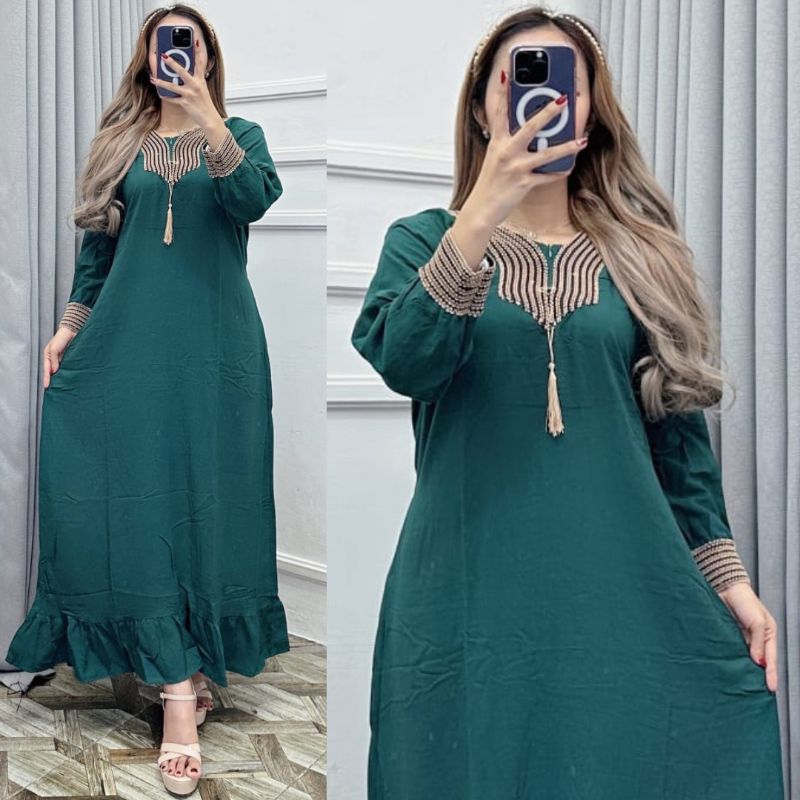 NEW LONGDRESS RENDA SULTAN ORI LENGAN PANJANG  POLOS