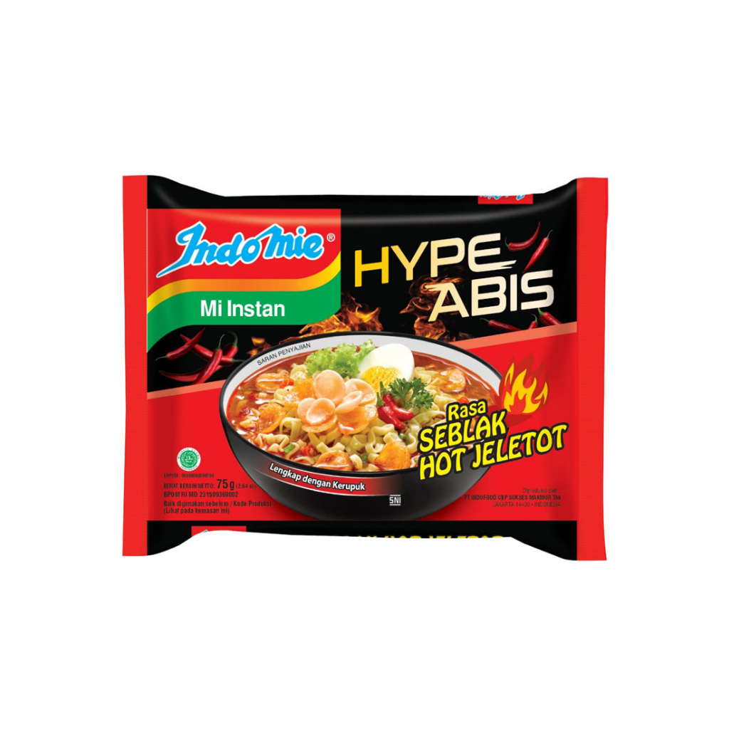 

INDOMIE SEBLAK HOT JELETOT 75G