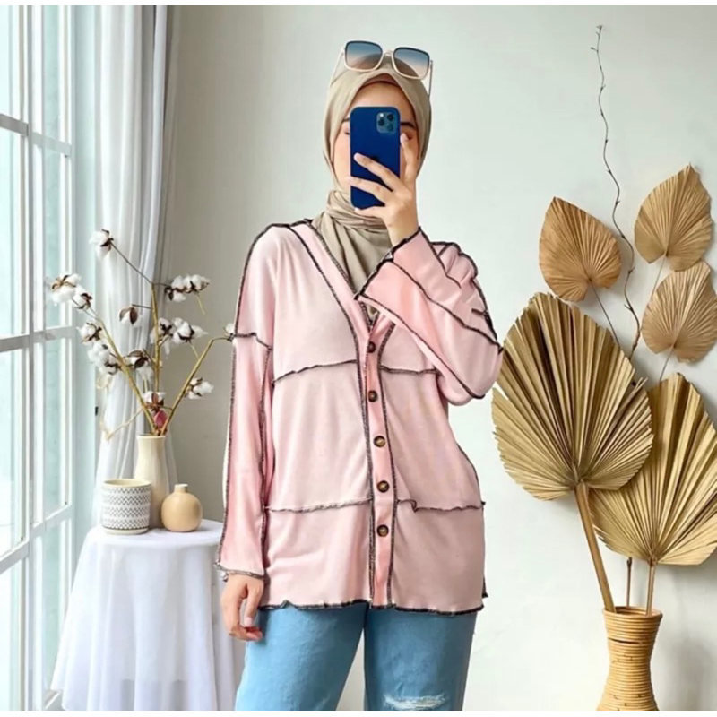 Cardigan Jahit Terbalik