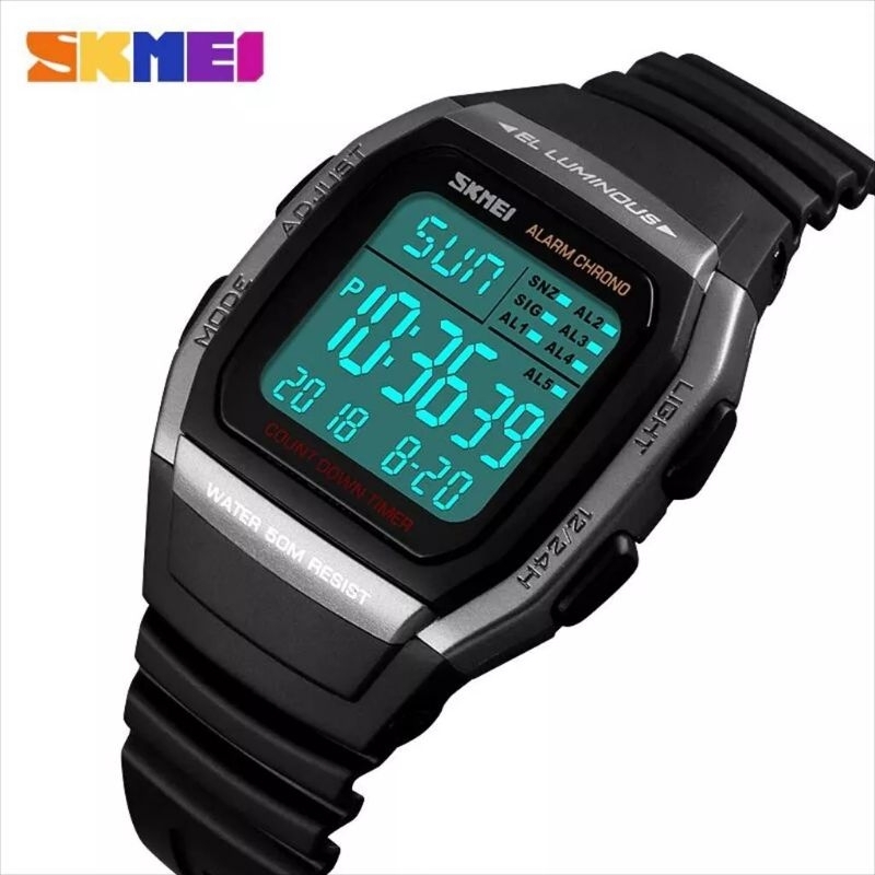 Jam Tangan Pria / SKMEI 1278 Men LED Digital Double Time / Jam Tangan Digital Original / SKMEI