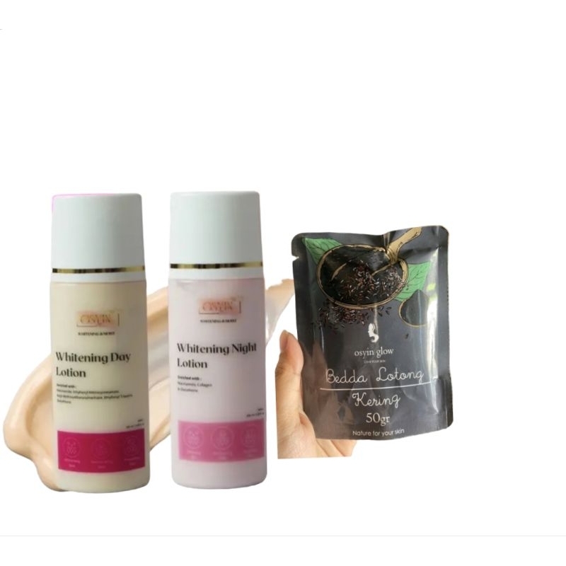 OSYIN GLOW FORMULA BARU PAKET DAY+NIGHT DAN LULUR BEDDA LOTONG