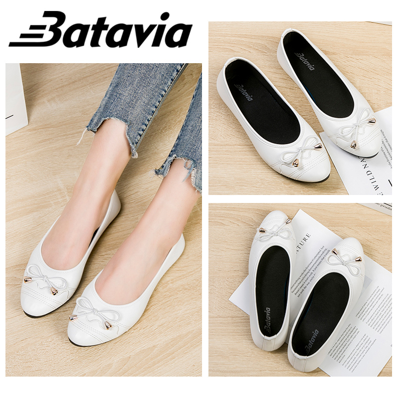 Batavia Sepatu Wanita flatshoes sepatu fashion wanita import Sepatu wanita flatshoes kulit Flats Shoes Sepatu Wanita Sepatu kerja wanita di tempat kerja Sepatu Hitam Wanita Balet Women Shoes F13