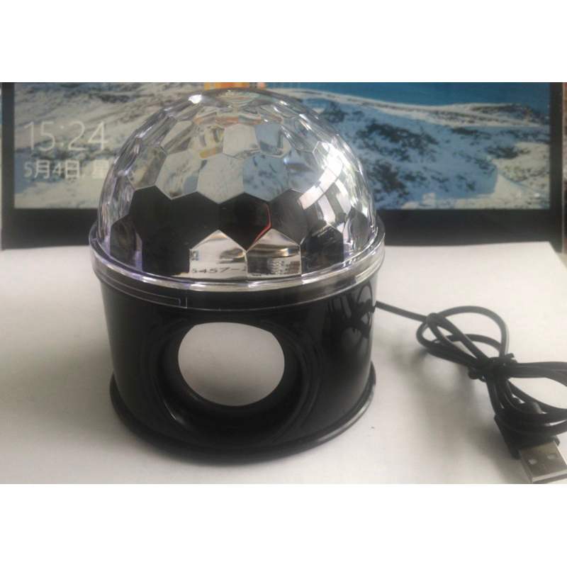 Lampu Disco Bola + speaker + bluetooth + USB