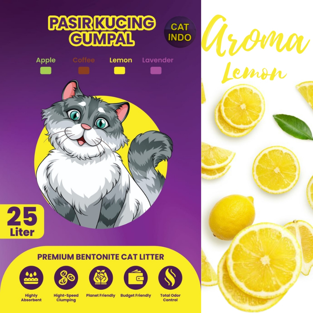 Pasir Kucing Gumpal Wangi / Pasir gumpal wangi 25 liter / litter box kucing / Cat litter / Pasir Kucing Gumpal Wangi 20kg