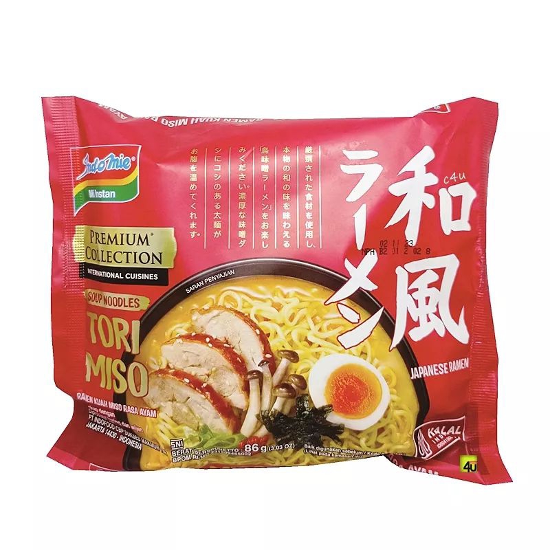 

INDOMIE tori miso - mi ramen kuah rasa ayam - MIE INSTAN PREMIUM japanese