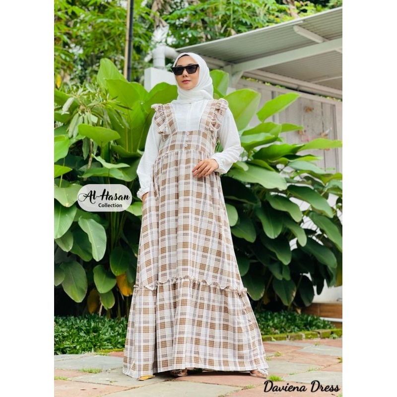 DAVIENA DRESS / DRESS CRINKLE PREMIUM / GAMIS CRINKLE AESTHETIC / GAMIS  LEBARAN MURAH