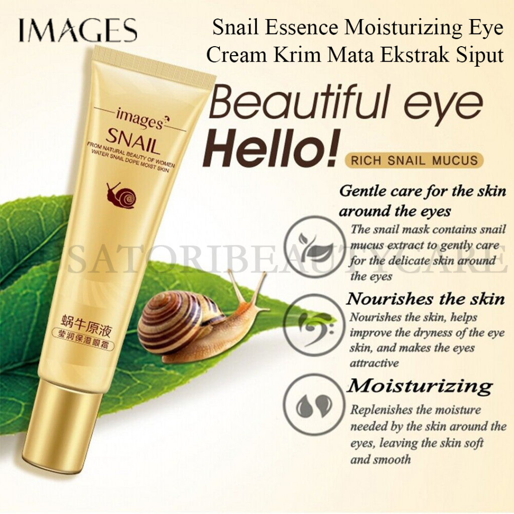 IMAGES Snail Essence Moisturizing Eye Cream Krim Mata Ekstrak Siput