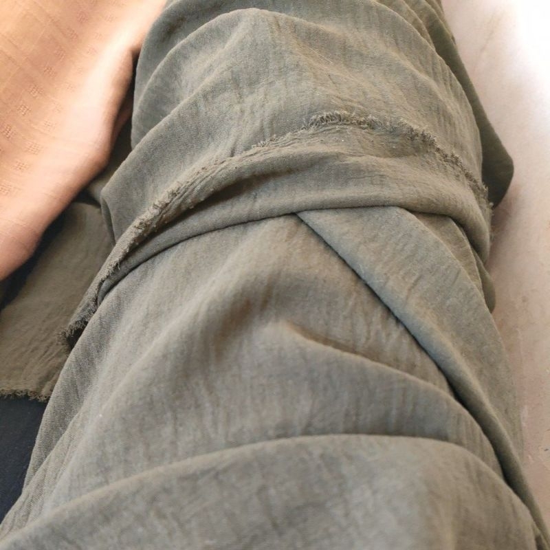 KAIN KILOAN CEY AIRFLOW CRINGKLE POLOS HIJAU ARMY