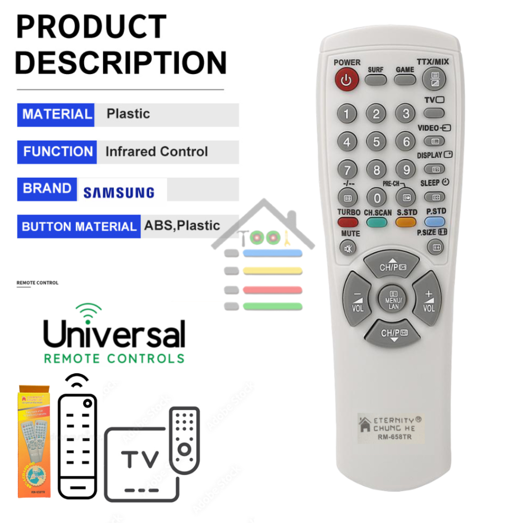 REMOTE SAMSUNG UNIVERSAL CHUNGHE LCD CRT 658TR
