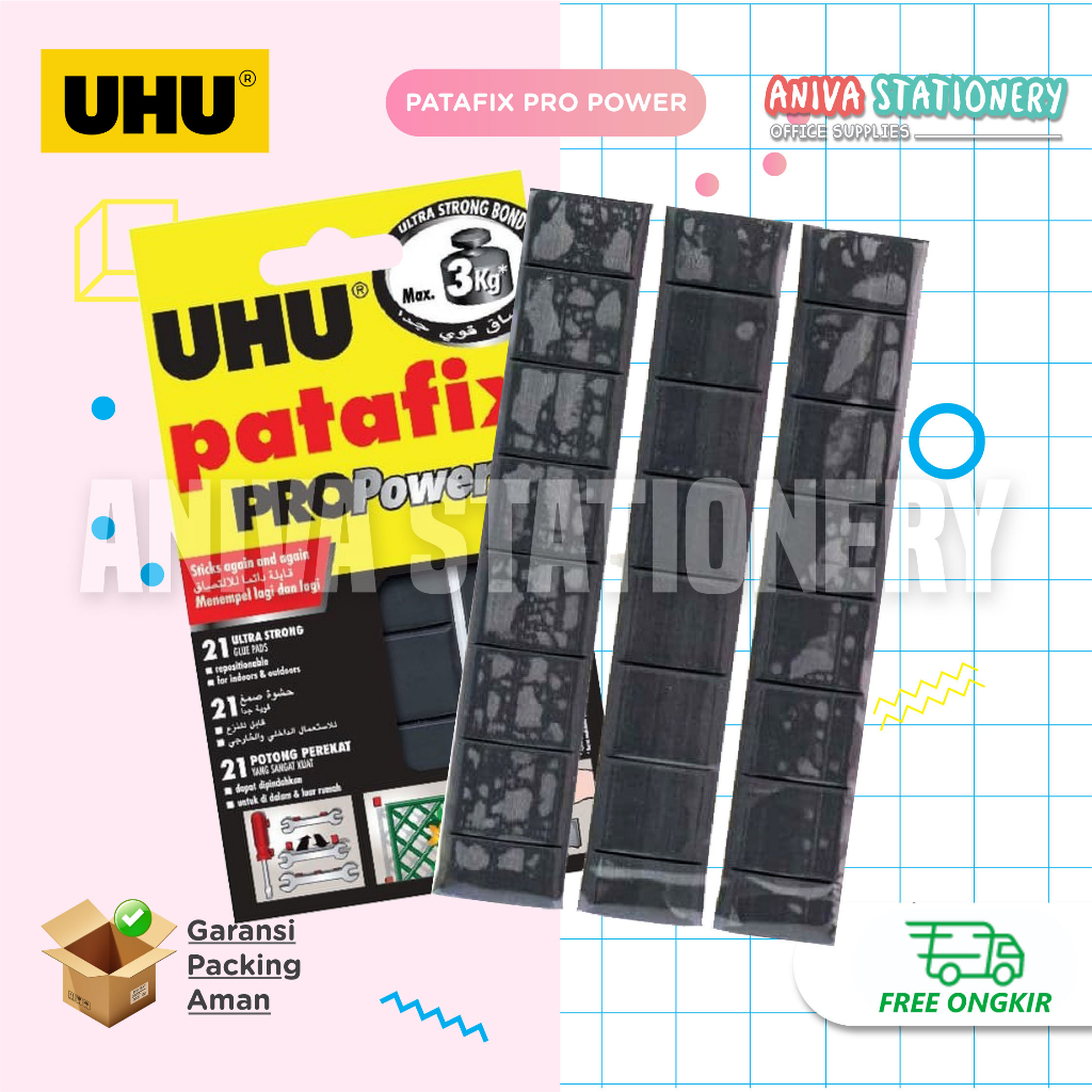 UHU PATAFIX PROPOWER GLUE TACK IT PADS LEM PEREKAT PRAKTIS SERBAGUNA