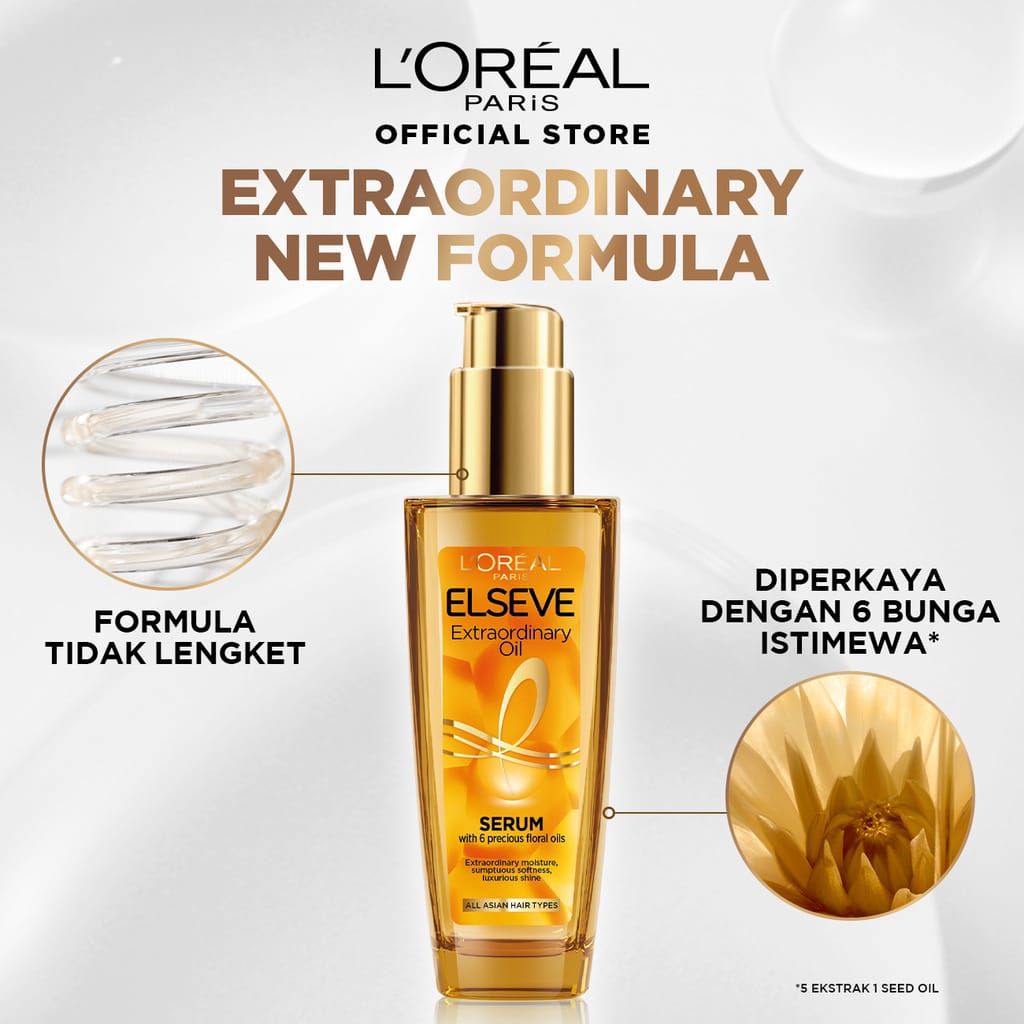 L'Oreal Paris Extraordinary Elvive Oil HAIR SERUM GOLD (Vitamin Nutrisi Rambut Loreal) botol 100 ml