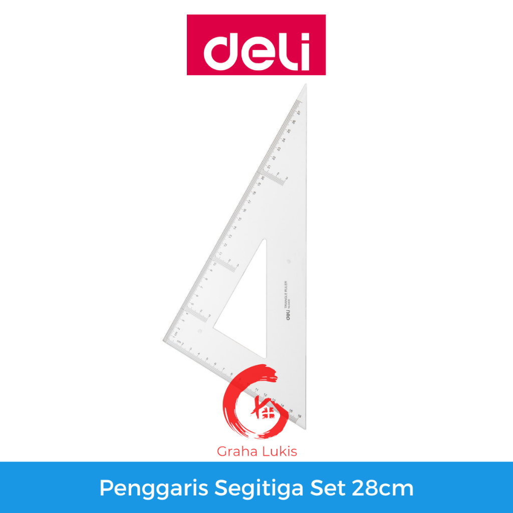 Deli Ruler - Penggaris Segitiga Set 28cm