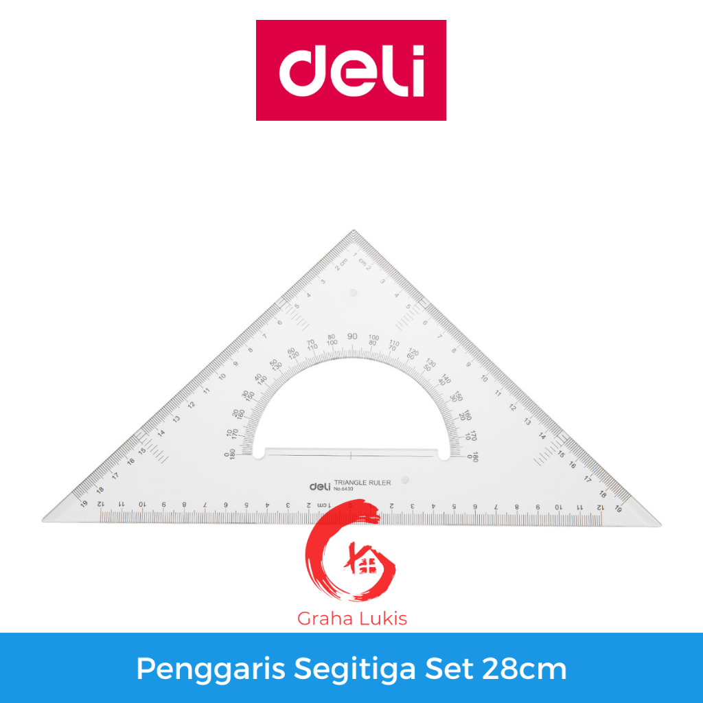 Deli Ruler - Penggaris Segitiga Set 28cm