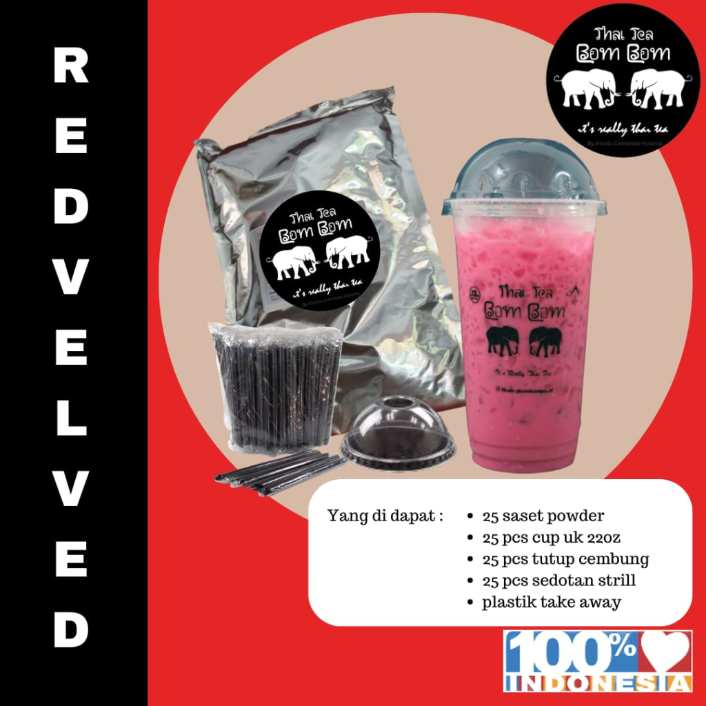 

BUBUK MINUMAN RASA RED VELVET - 1 PAKET - THAI TEA BOM BOM