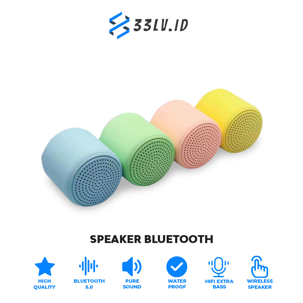 【33LV.ID】Speaker Bluetooth Bass Stereo Mini LittleFun Macaron