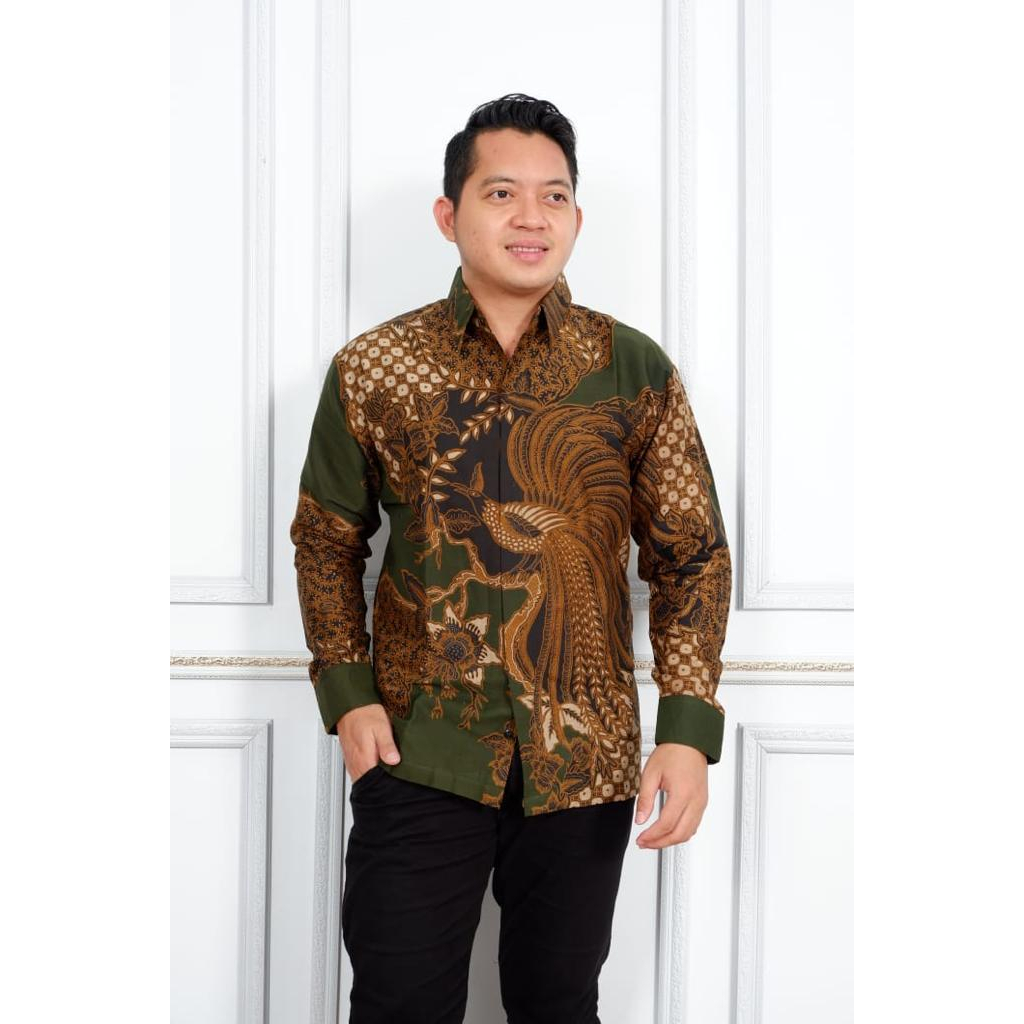 CENDRAWASIH IJO BATIKSOLOAMANAH KEMEJA BATIK PRIA LENGAN PANJANG PENDEK LAPIS FURING PREMIUM KATUN HALUS PRASTOWO COKLAT CENDRAWASIH KUNING IJO NAVY BIRU SM DEWA WANGSA DEWAWANGSA UNGU MAROON HITAM NAVY MARTOWIRO GURDO IJO KHARIS MODHANG NAVY RAGHNALA