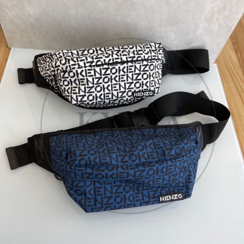 Kenz0 Waistbag Repeat Blue And White Mini Font