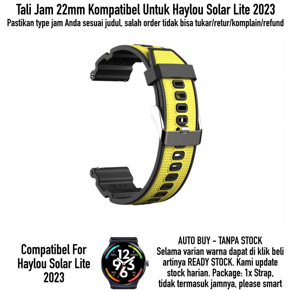 Strap Haylou Solar Lite 2023 - Tali Jam 22mm Rubber Sikai Attitude Keren Quick Release