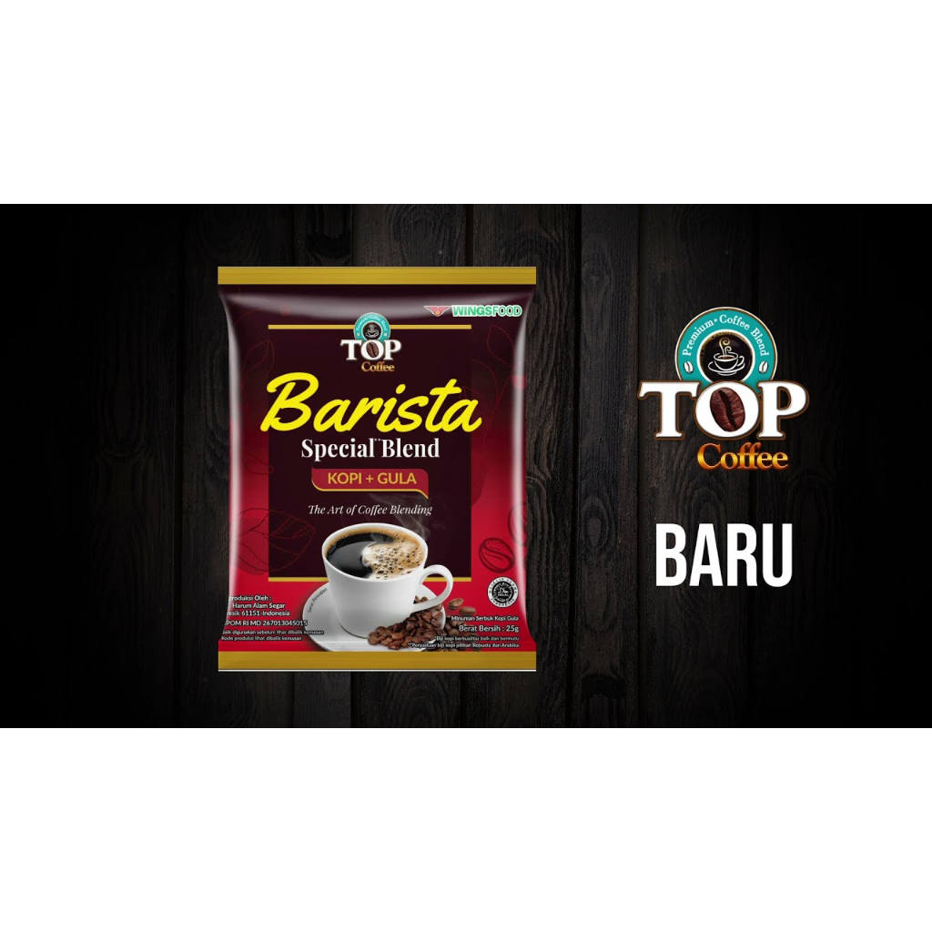 

Top Coffe Barista spesial blend 25 gr isi 15PCS // kopi +gula