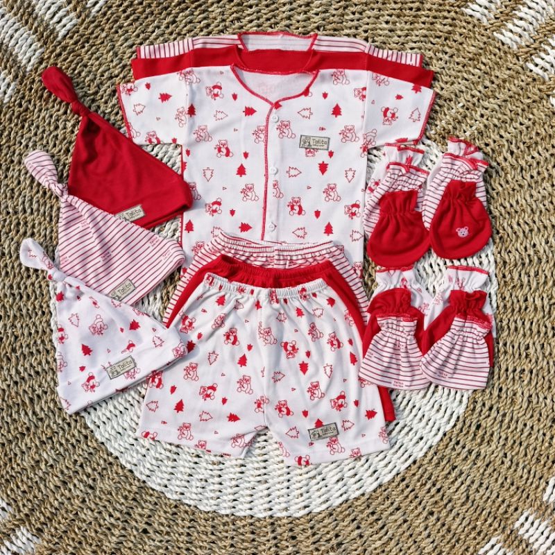 SET Lengkap Baju Bayi Baru Lahir Lengan Pendek Paket Newborn Seri Warna talitababywear