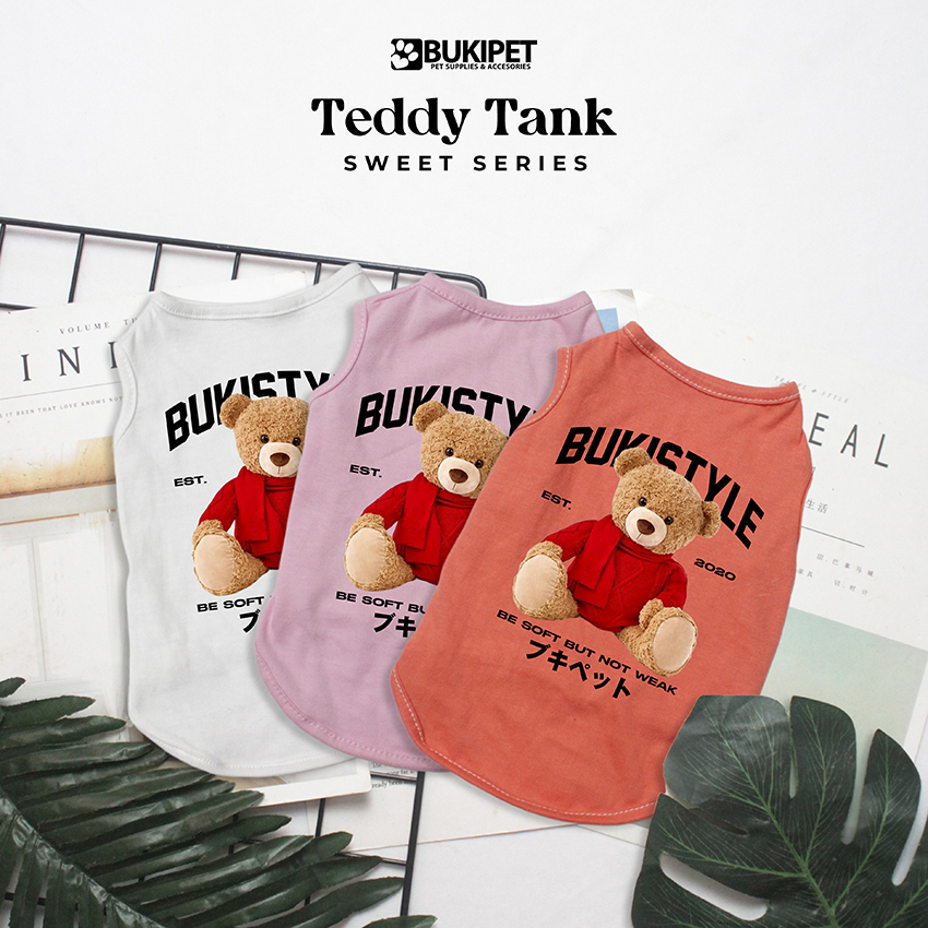 baju kucing anjing kelinci monyet lucu murah  aksesoris hewan kecil - TEDDY TANK SWEET STYLE SERIES