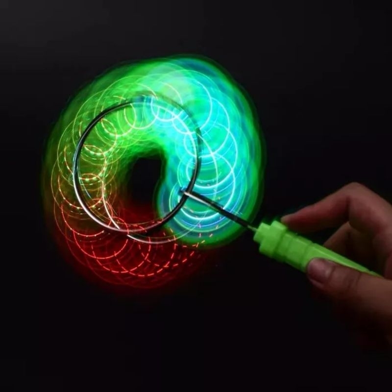 Yoyo Gasing Roda Lampu Magnet Crazy Flashing Gyro / Yoyo Magnet Lampu / Mainan Challenge Keluarga