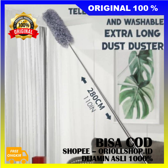 Kemoceng Fleksibel Microfiber Kemoceng Microfiber 2,8 Meter Teleskopik Fleksible Magnet Debu 100% AS