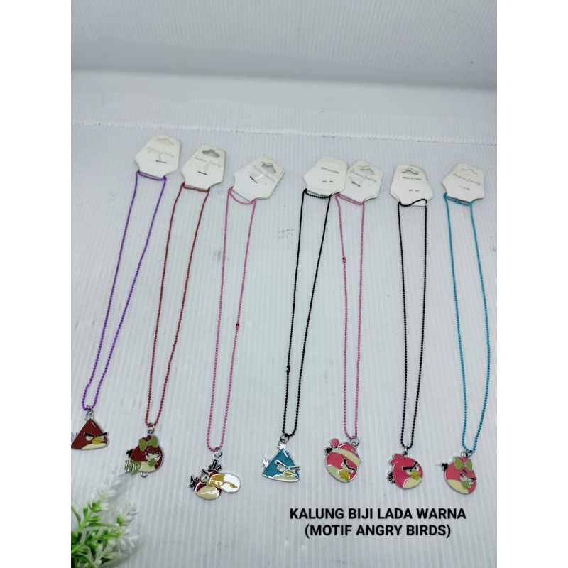 Kalung motif Angry bird/Kalung Biji lada warna harga/pcs