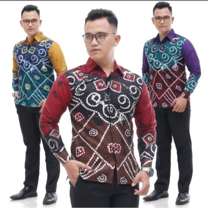 KEMEJA BATIK SASIRANGAN PRIA SIZE M L XL XXL