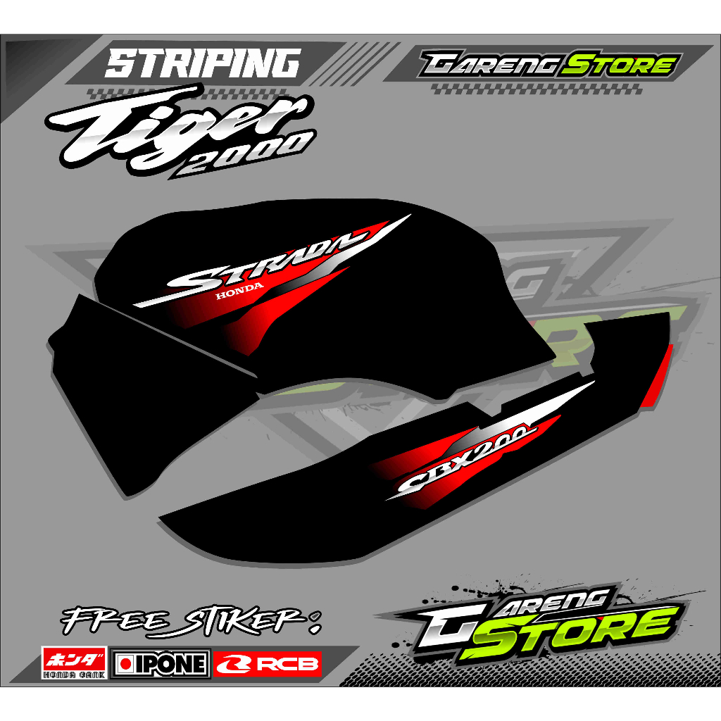 STRIPING VARIASI TIGER 2000 /  STICKER LIST VARIASI HONDA TIGER LAMA