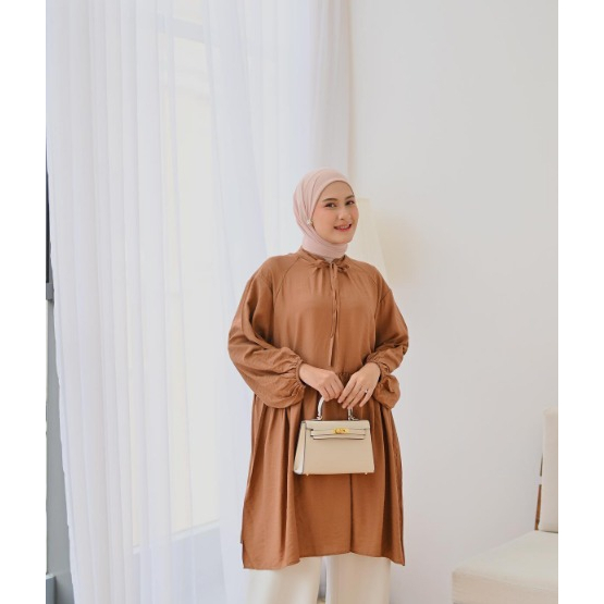 Anneth Tunik BAHAN POLO LINEN JUMBO XL-XXL - Baju Lengan Panjang Tunik Best Seller - Atasan Wanita Kekinian - BAJU BLOUSE WANITA JUMBO BIG SIZE TO XXXL