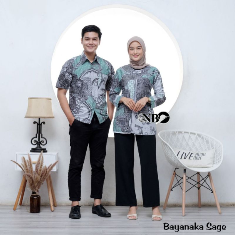 Baju Batik Couple Batik Sarimbit Blus Hem Batik Kondangan Suami Istri
